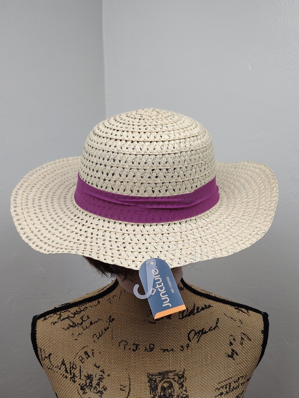 Juncture Women's Straw Sun Hat with Wine Band Summer Vacation Hat One Sizes